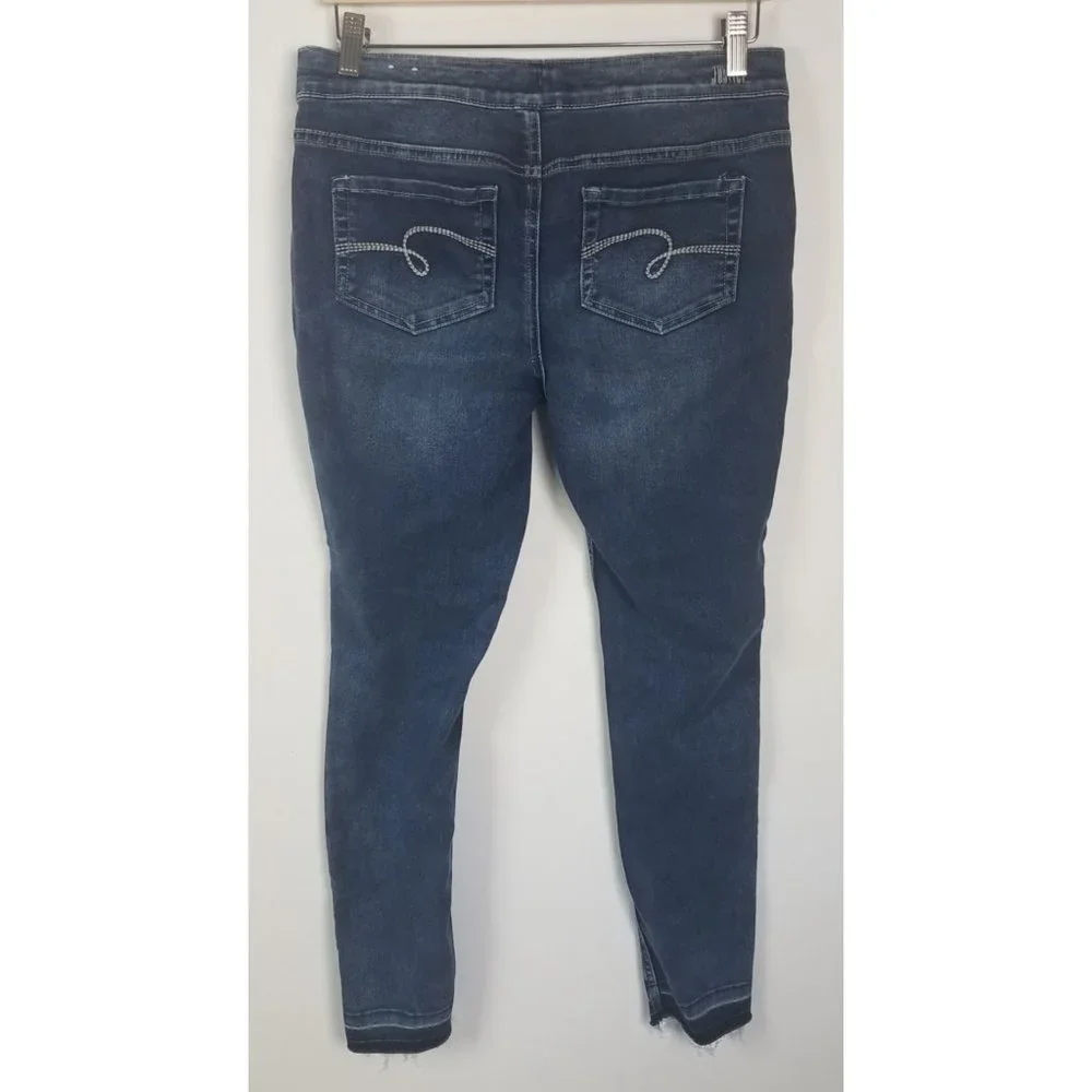 Justice Girls Sz. 16 Plus Mid Rise Denim Medium Wash Raw Hem Leggings